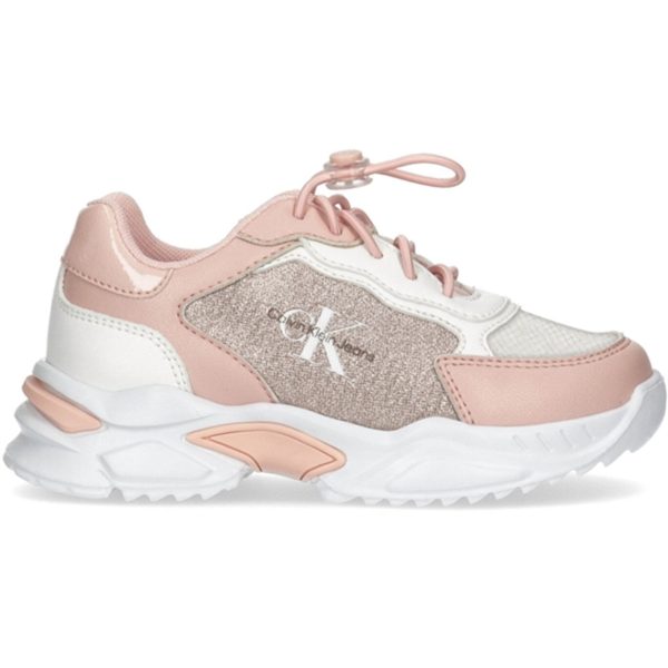 Calvin Klein Low Cut Lace-Up Sneakers Pink White Online Hot Sale