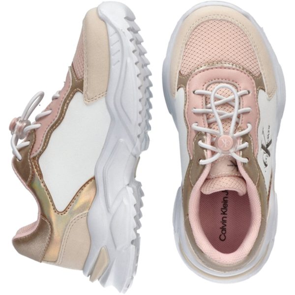 Calvin Klein Low Cut Lace-Up Sneakers Beige Nude White Supply