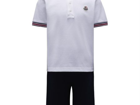 Moncler T-Shirt og Shorts Sett White For Cheap