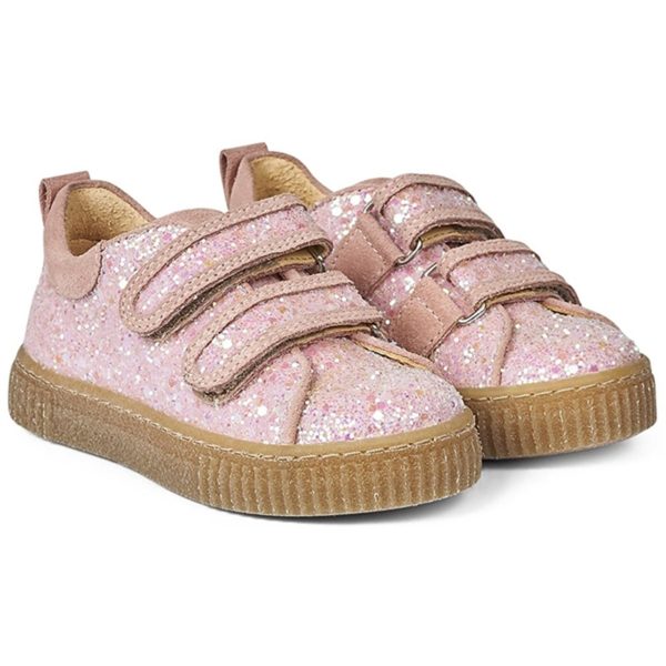 Angulus Glitter Sneaker M. Borrelås Peach Peach Glitter Online now