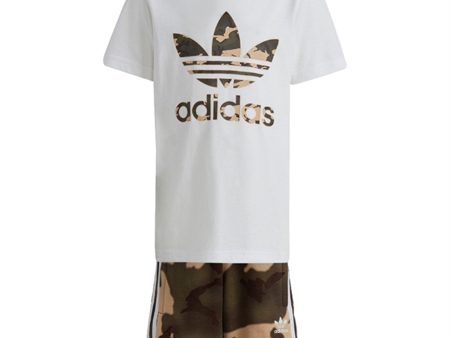 adidas Originals White Shorts Tee Sett Hot on Sale